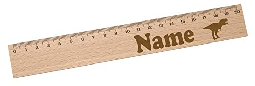 Elefantasie Personalisiertes Lineal zur Einschulung mit Name & Motiv graviert - 20cm Holzlineal Geschenk für Schulanfänger Dino