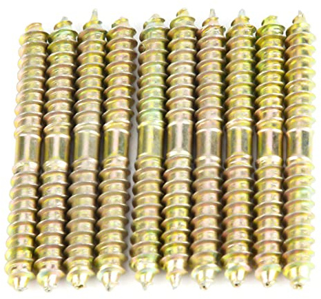 Dowel Screws Double Sided Screw Iron 10Pcs 6 * 60Mm Dowel Screw Woodworking Furniture Connector Double Ended Screw