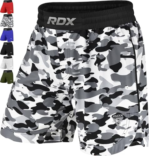 RDX MMA Pantaloncini per Allenamento e Kickboxing - Shorts per la Arti Marziali, Grappling, Boxe, Cage Fight - Grande Short per BJJ e Muay Thai, Fitness Palestra, Combattimento Sportivi