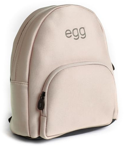 Roma Egg Dolls Pram Bag - Feather Beige Kids Backpack for School, Clip-On or Wearable Miniature Egg2 Design, Preschool Bag, School Bags for kids with Stroller Clips, 30×30×8 cm