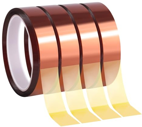 Fyguard 4 Rolls Heat Resistant Tape 20 mm x 25 m No Residue | Polyimide tape, up to 300°C, for sublimation, heat press, soldering, masking, mugs and 3D printing
