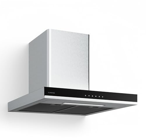 Klarstein Verosteel Campana Extractora 60 cm - 881,6 m³/h, A++, LED, 3 Velocidades + Boost, Filtros Lavavajillas & Carbón, Acero Inoxidable, Táctil, Silenciosa, Cocina