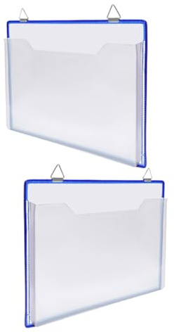 Mobestech Lot De 2 Porte-Documents Mural Suspendu Transparent Organiseur De Documents Et Dossiers Sac De Rangement Pour Fichiers Lettres Reçus Et Factures Format 12.60 X 9.45 X 0.79 in