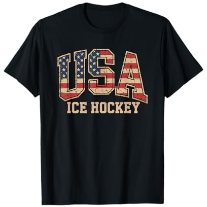 Camiseta De Hockey con Bandera Americana para Hombre Y Niña, Camiseta
