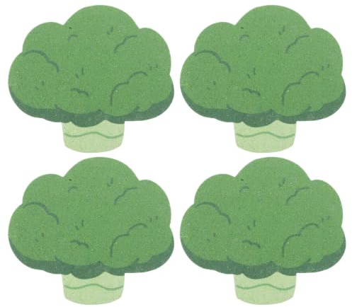 MUSISALY 5pcs Éponges Cellulose Forme Brocoli Vert, Exfoliation Douce et Mousse Riche Gommage Corporel Complet, pour Voyage et Salle de Sport