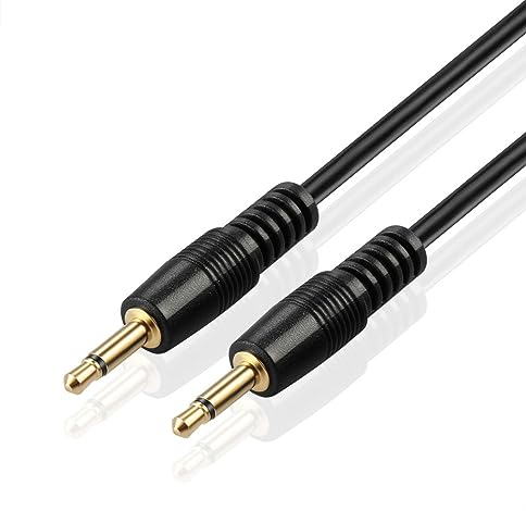 TNP Cable Mini Jack TS 3,5mm Mono - 3 Metros, Disparador 12V, Macho a Macho para Receptor AV, Sistema de Automóvil, Emisores IR - Negro