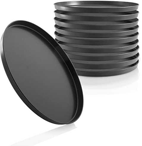 Grizzly Pizzablech rund 28 cm, 10er Set, antihaftbeschichtet, Backblech rund, vielseitig einsetzbar, Made in Germany