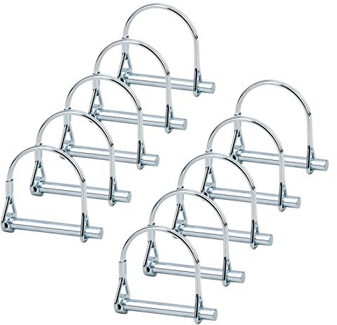 INCREWAY 10 Stück Einen Splint, 6.3mm Karbonstahl Verzinkt Splinte Sicherungsbolzen Oberlenkerbolzen für Bauernhof-Anhänger, Rasen, Garten