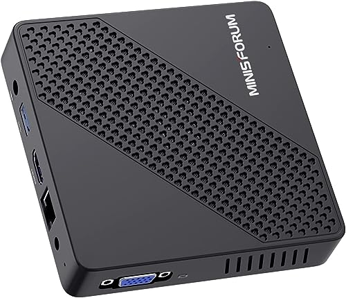 MINIS FORUM Mini PC N40 Lüfterlos 4 GB DDR4 / 64 GB eMMC Intel Celoren N4020 Prozessor Mini Desktop Computer, HDMI- und VGA Anschluss, Dual Band WiFi 2,4+5.0 G, BT, USB 3.0 * 3