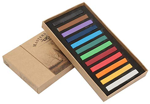 Square Artist Pastels, 24 36 48 Farbsortiment Weiche quadratische Pastellkreide-Skizzenquadrate für professionelle Pastellstudien Pastellgrafiken(12 Farben)
