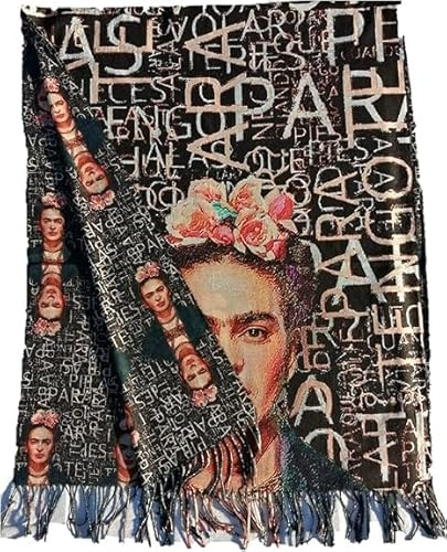 Sciarpa viscosa doppia stampa Frida Kahlo Khalo regalo donna arte moda stola foulard
