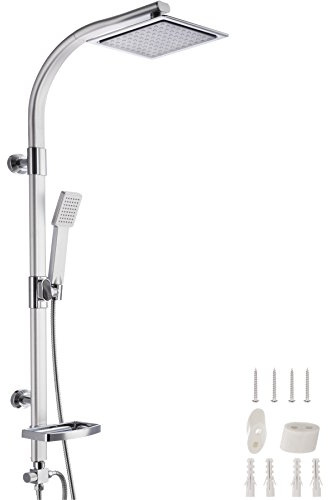 tectake® Duschpanel i aluminium med regndusch, takdusch med 100 jetstrålar, handdusch med 48 strålar, antikalksystem, kromdesign, modern duschsystem