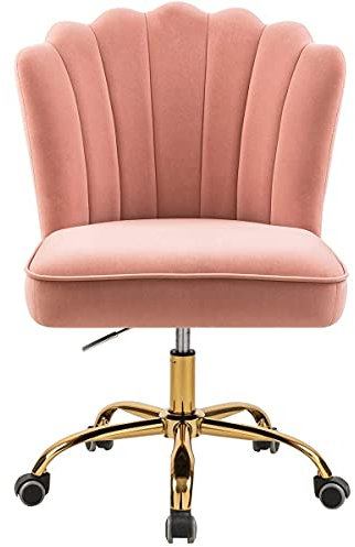 Sepnine BüRostuhl Samt Schreibtischstuhl Arbeitsstuhl Drehstuhl HöHenverstellbar Geeignet FüR Das Zuhause BüRo (Rosa)