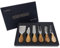 LeeFyy Set regalo di 6 coltelli per formaggio - Kit di coltelli per formaggio in acciaio inossidabile con manico in legno di acacia, regalo per gli amanti del formaggio