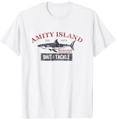 Amity Island Bait and Tackle - Camiseta de pesca envejecida Camiseta