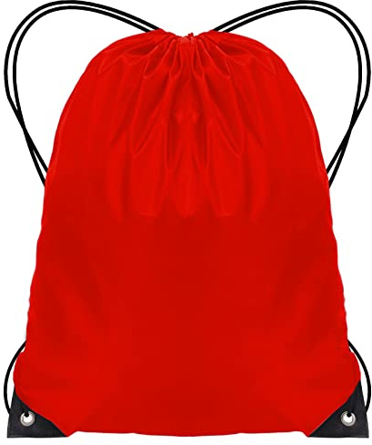 JFmall Drawstring Bags, Swim PE Bags Drawstring Gym Bag for Kids Adults String Swimming Sports Bag for School Sports Swimming Gym Travel Red