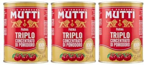 3er-Pack Mutti Triplo Concentrato Di Pomodoro,Dreifaches Tomatenkonzentrat,100% Italienische Tomaten,400g Dose