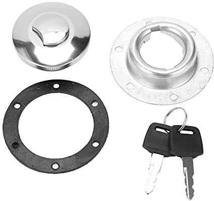 Glomora Tank Tanklock, 6-håls Rund Lock I Rostfritt Stål Med Nyckel Och Packning För Generatorer, Lastbilar Och Tung Utrustning