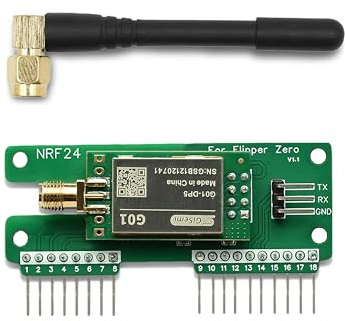Flipper Zero NRF24-modul – 2,4 GHz långdistans trådlös sniffer och mus jacker Dev Board, baserad på Si24R1 med PA+LNA, för signalanalys, fjärrkontrollsemulering och säkerhetstestprojekt