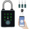 Candado inteligente con 5 formas de desbloqueo, candado impermeable de huellas dactilares con llaves y tarjetas IC, compatible con la aplicación Tuya, candado de combinación Bluetooth para valla,
