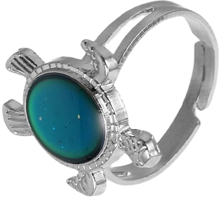 DEARMAMY Adjustable Mood Ring Turtle Design Girls Jewelry Boys and Girls Fun Ring