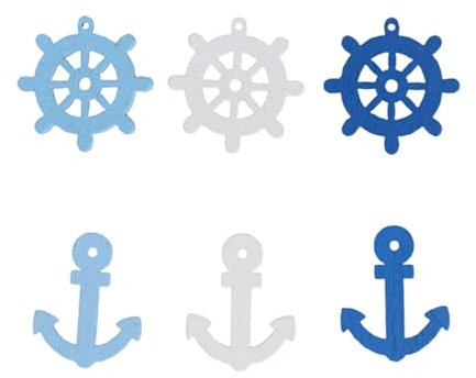 MUELODSIC 100pièces Ancre Bois Pendentif Décoratif Boutons Pour Scrapbooking Et Décoration Intérieur Ancre De Bateau Bois De Bateau Pour Craft