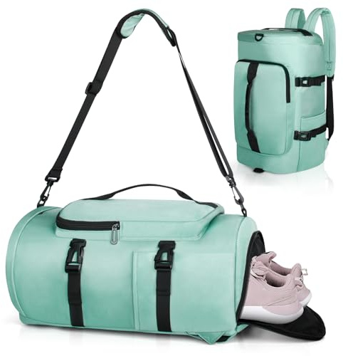 KYYLZ Sporttasche Herren, 30L Damen Sporttasche Rucksack, Klein Sportrucksack mit Schuhfach und Nassfach, Reisetasche Gym Bag für Schwimmen, Sport, Yoga, Fußball (Grün)