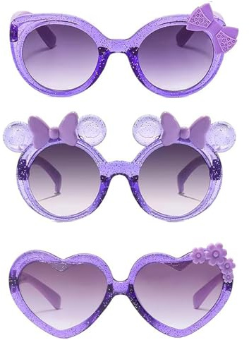 AMBEERT 3 PCS Girls Sunglasses, Toddler Sunglasses, Cute Children's Sunglasses, Outdoor, Beach, Camping, Suitable for Girls and Boys, Eyewear Baby Glass Summer Accessories