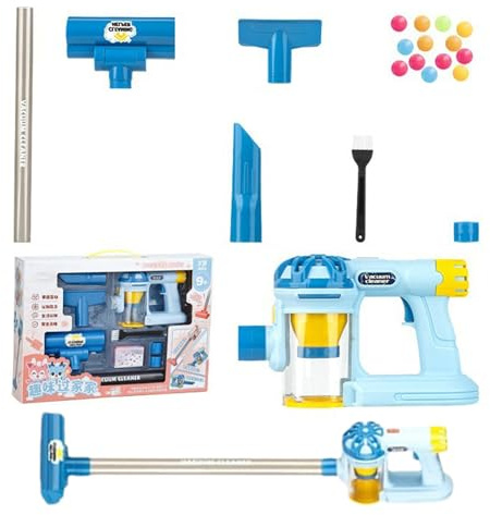 Genérico Juguete de aspiradora para niños, Aspiradora eléctrica simulada para niños, Conjunto de limpieza para niños, Unisex 3 años+