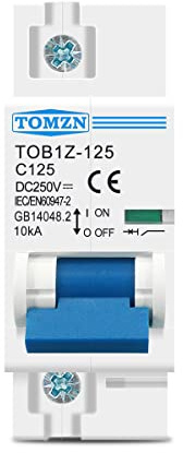 Disyuntor,Interruptor AutomáTico MagnetotéRmico 1P DC MCB 250V 80A 100A 125A Cortacircuitos For PV Sistema C Curve Battery Switch(100A)