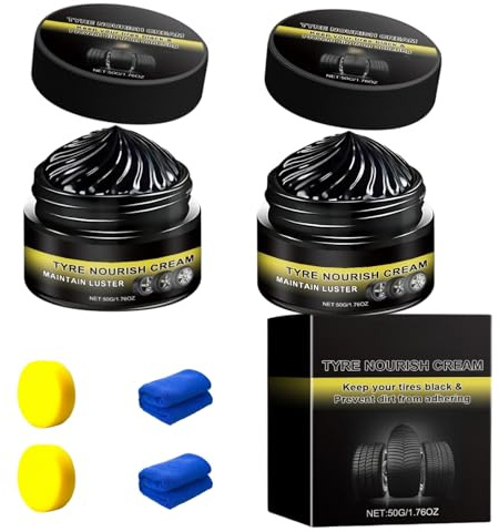 Generico Crema nutriente per Pneumatici, ripristina la lucentezza Nera, Lucida Gli Pneumatici, Potente Cera detergente e rigenerante per Cerchioni, Protezione UV e Rivestimento Impermeabile