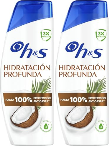 H&S Hidratación Profunda Champú Anticaspa 300ml, Contra Caspa, Aceite, Picor desde Primer Lavado, 100% Protección Anticaspa, Cuero Cabelludo Pelo Seco (Paquete de 2)