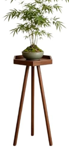 Växtställ i massivt trä, hörnhyllhållare med upphöjd design för inomhusblomkrukor, mitten av århundradet modern dekor för vardagsrum eller sovrum