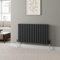 DuraTherm® 600 x 1020mm Anthracite Horizontal Designer Radiator Double Column Oval Tube Modern Central Heating Panel Bathroom Radiators