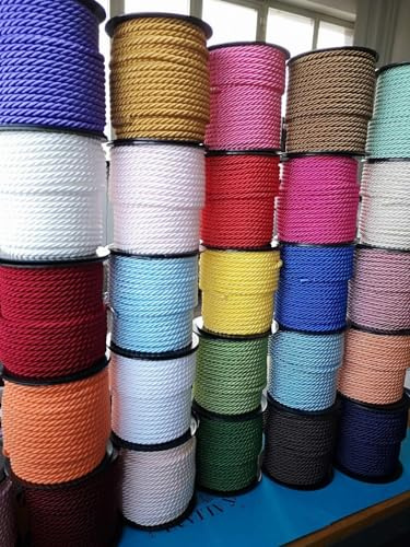 PIZZITALIANI Cordones Pasamaneria - Cordon Trenzado 6 mm X 25m color Gris Perla, Cuerda Trenzada, Cuerdas para Cortinas, Costura Creativa, Bricolaje, Artisanat