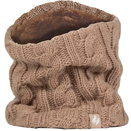 HEAT HOLDERS - Damen Winter Schal Nackenwärmer Halswärmer mit Innen Fleece (Einheitsgröße, Beige)