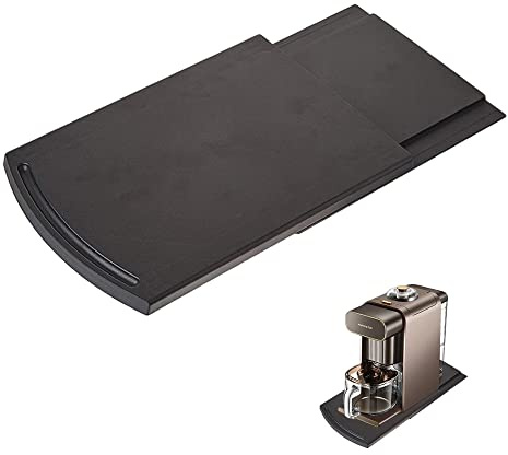 TogtherKings Unterlage Kaffeemaschine,Verschiebbare Kaffeemaschinenmatte,Kaffeetablett Unterlage,Verschiebbare Coffee Machine Mat,Kitchen Sliding Coffee Tray, Mit Glatten Rollen,Schwarz
