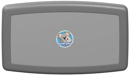 Koala Kare Cambiador De Bebé - Mesa Cambiadora Plegable Horizontal Montada En La Pared Pañales con Chapa Acero Inoxidable Mesas Cambiadoras para Baños Y Baños, Gris