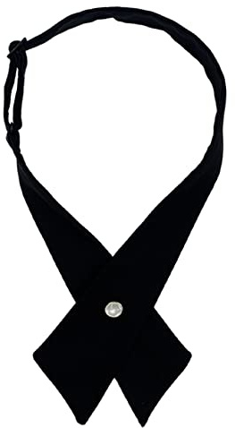 AUSUAYA Fiocco incrociato per donne o uomini, Fiocco incrociato per ragazzi per ragazze in uniforme e Lolita o accessori per magliette Cosplay T-shirt GB-W-B-T2, Nero , Taglia unica