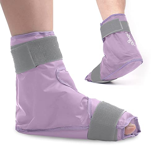 NEWGO Atmungsaktive Kühlmanschette für den Fuß, offene Zehen, Kühlschuhe, Kühlsocken, Fuß-Eisbeutel für Verletzungen, Knöchel-Eisbeutel, Kühlsocken, Chemotherapie, 1 Stück (lila)