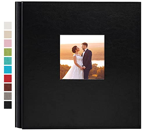 potricher Photo Album 4x6 600 Photos Leather Cover Large Capacity Picture Albums with 600 Horizontal and Vertical Pockets for Family Wedding Anniversary and Baby (Black)