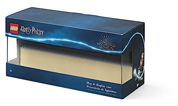 Lego Play & Display Case with Grey Baseplates: Storage and Display Solution for Lego Sets and Minifigures, Lego Box, Home Decor, Harry Potter Hogwarts