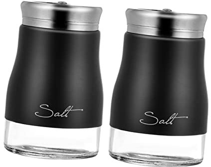 HEMOTON 2st Glasschale Grobstreuer Schokoladenstreuer Edelstahlbehälter Edelstahl-shaker Streuer Gewürze Leere Gewürzflaschen Salz Und Pfefferstreuer Krug Grill Rostfreier Stahl Küchenglas