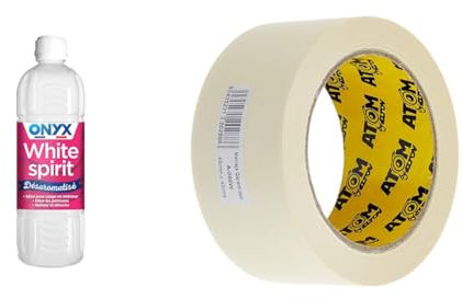 Onyx - White Spirit Désaromatisé - Solvant Diluant Peintures et Vernis - Produit Nettoyant Décapant Peinture - Fabrication Française - 1L & MIARCO 98 - Cinta de carrocero Krepp Miarco 48mm x 45m