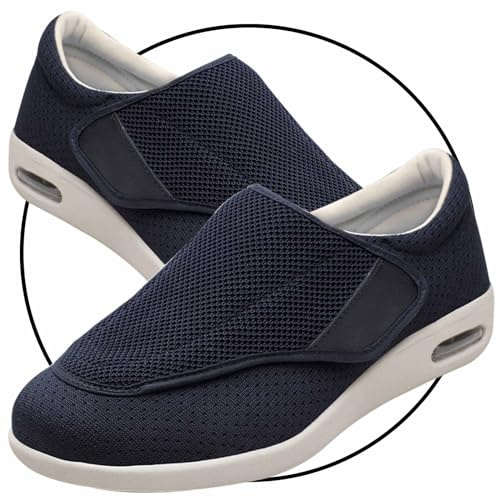 Deportivas Ancho Especial Hombre Calzado pie Delicado Zapatillas Zapatillas Pie Diabetico Verano Zapatos para Caminar Ortopedico Deporte para Senderismo al Aire Libre(Blue,38 EU)