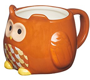 KitchenCraft Painted Ceramic Novelty Owl Mug, 45 ml (16 fl oz) - Brown