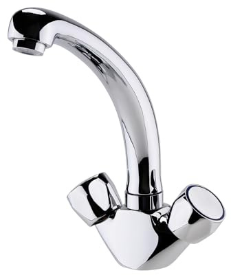 ENKI KT022 Richmond Round Traditional Kitchen Mixer Tap, Chrome