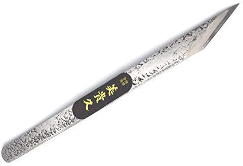 Ikeuti Couteau Kiridashi Japonais Droit Menuiserie Ebénisterie - Forgé Main au Japon - Droitier (Martelée, 12 mm)