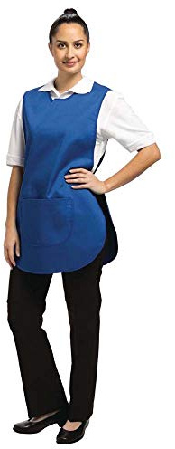 Whites Chefs Clothing B043 Polycotton Tabard with Pocket, One Size, Royal Blue