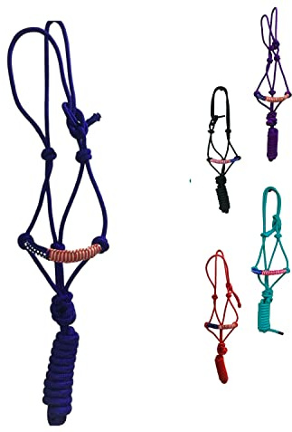 Majestic Ally Poly Braided Patriotic Nose Poly Rope Halter and 10' Matching Lead (Royal Blue)